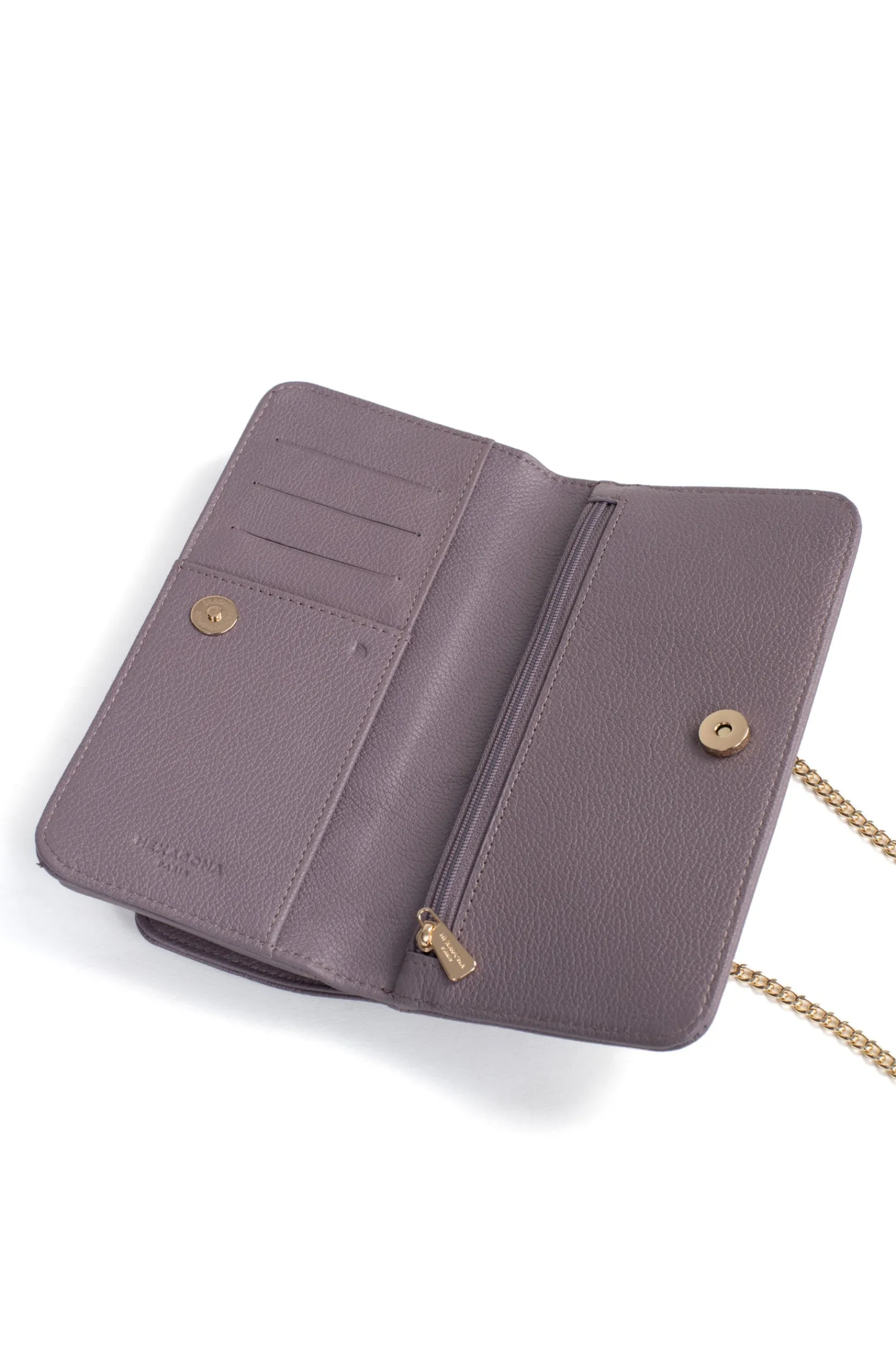 Women Hexagona Pouch & Belt Bag<Cellphone purse with wallet - 1 flap - RFID blocking - Leather