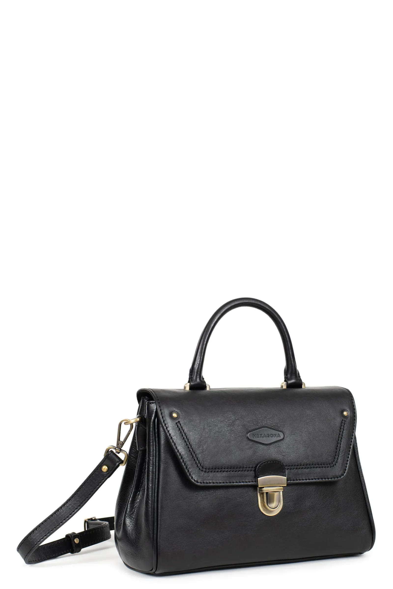 Women Hexagona Handbag<Handbag with 1 handle - Leather