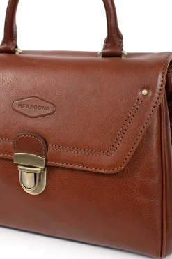 Women Hexagona Handbag<Handbag with 1 handle - Leather