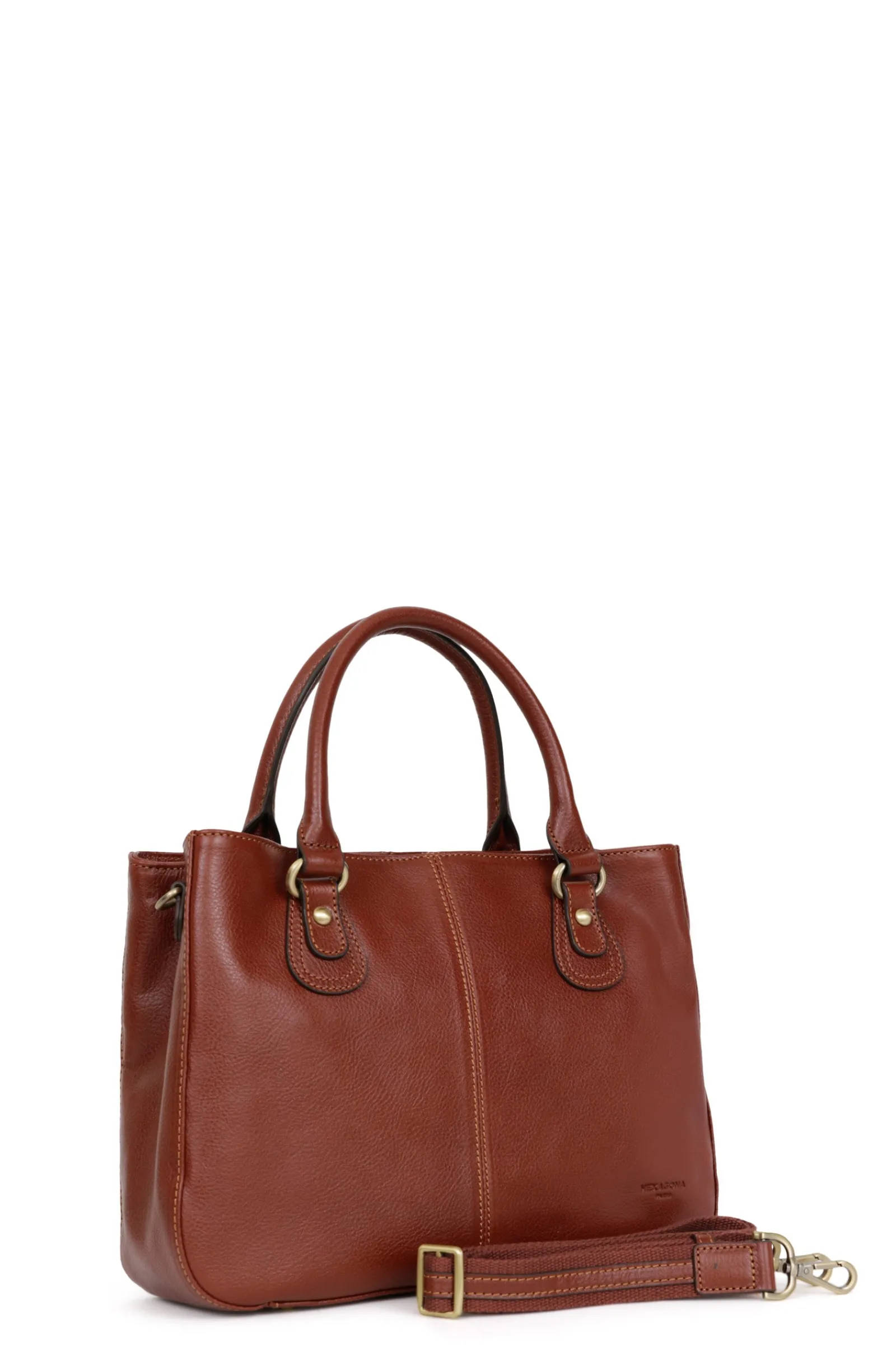 Women Hexagona Handbag<Handbag with 2 handles - Leather