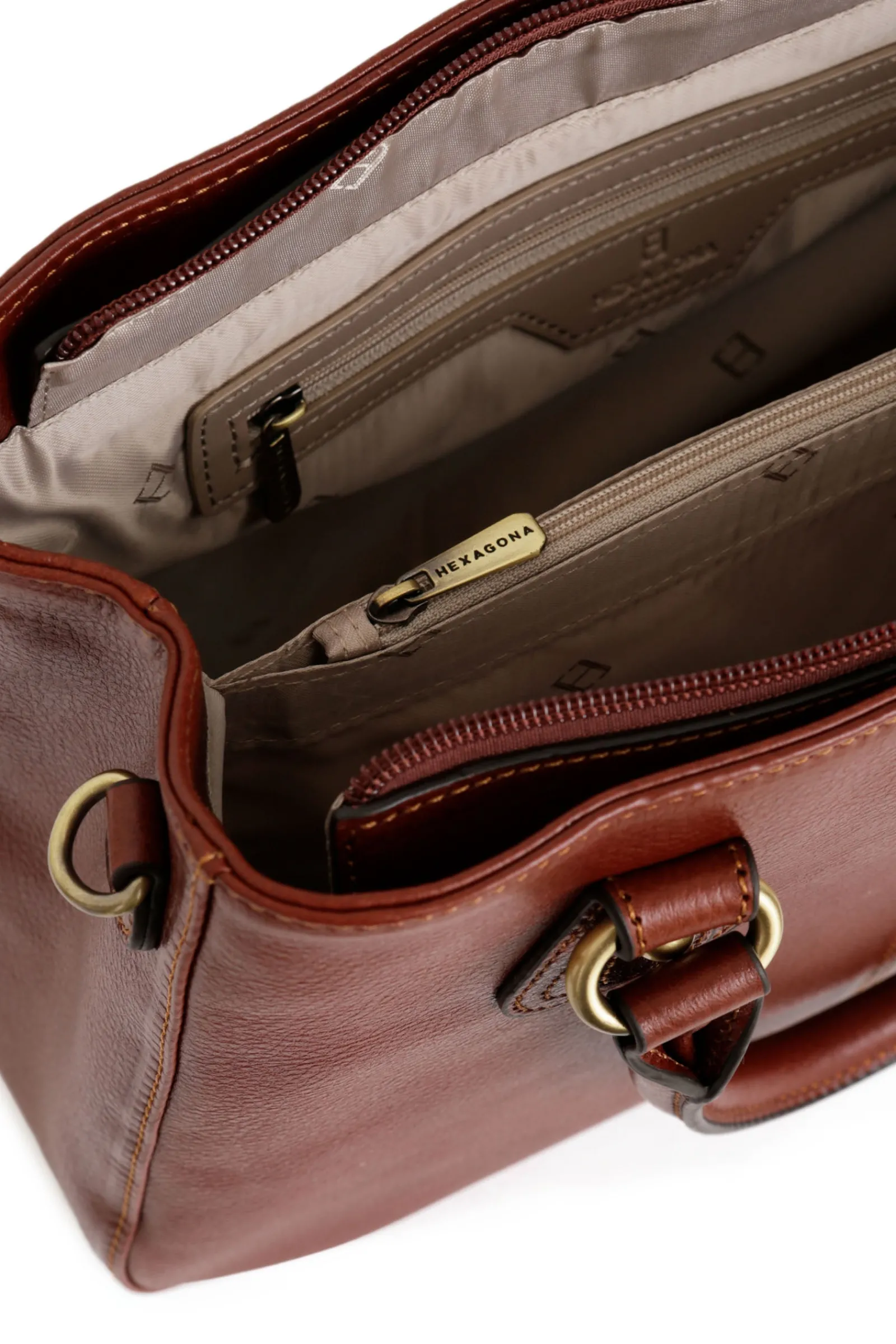 Women Hexagona Handbag<Handbag with 2 handles - Leather