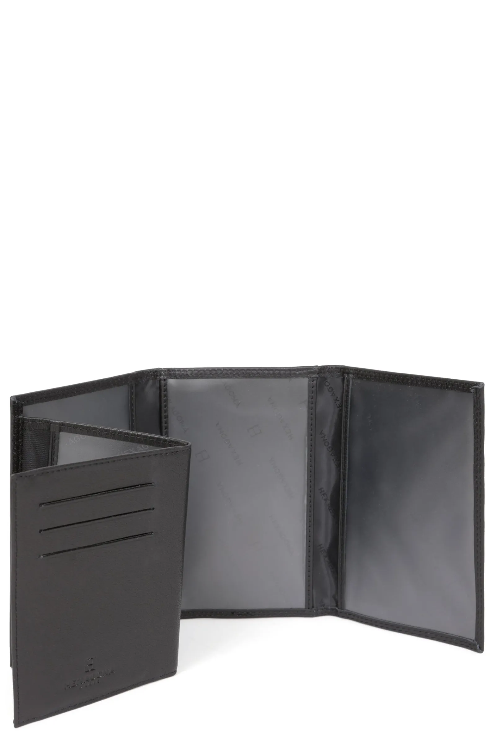 Hexagona Paper Holder & Money Clip<Paper holder - 3 flaps - RFID stop - Leather